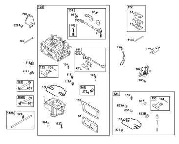 Carburetor And Fuel Supply Group Diagram and Parts List for 385777-0011-G1 200000 - 399999 Briggs and Stratton Engine